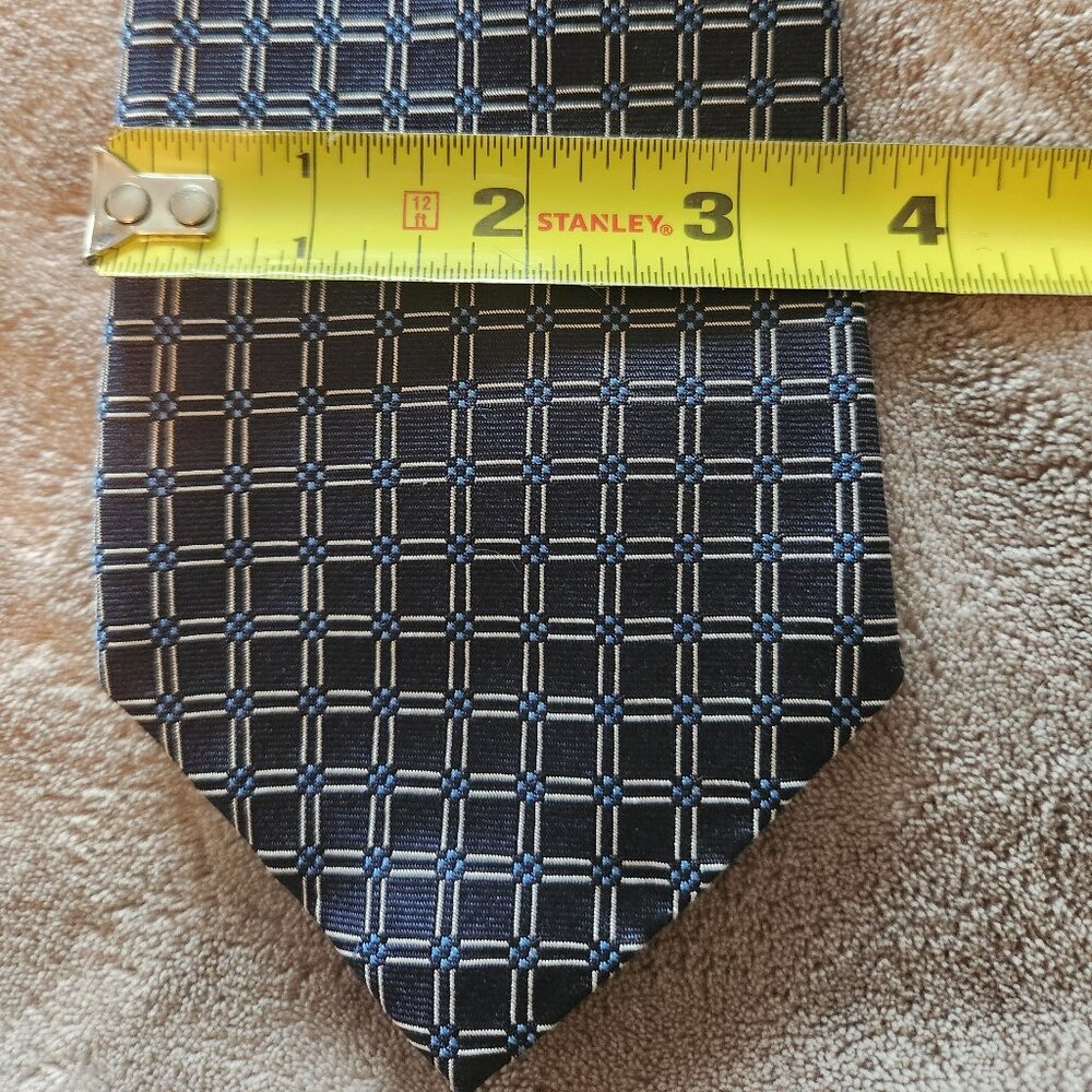 Lauren Ralph Lauren Hand Finished Silk Navy Blue Tie 58" - Picture 2 of 7